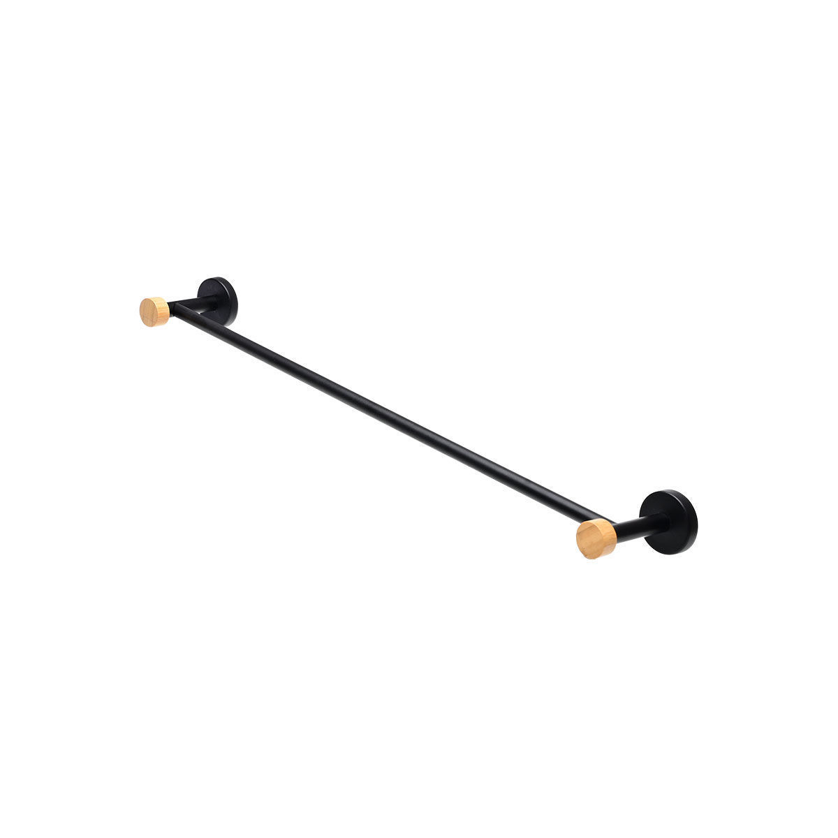 ESTIA Πετσετοθήκη επιτοίχια BAMBOO ESSENTIALS μονή μεταλλική 9x65.4x5.2 Μαύρη