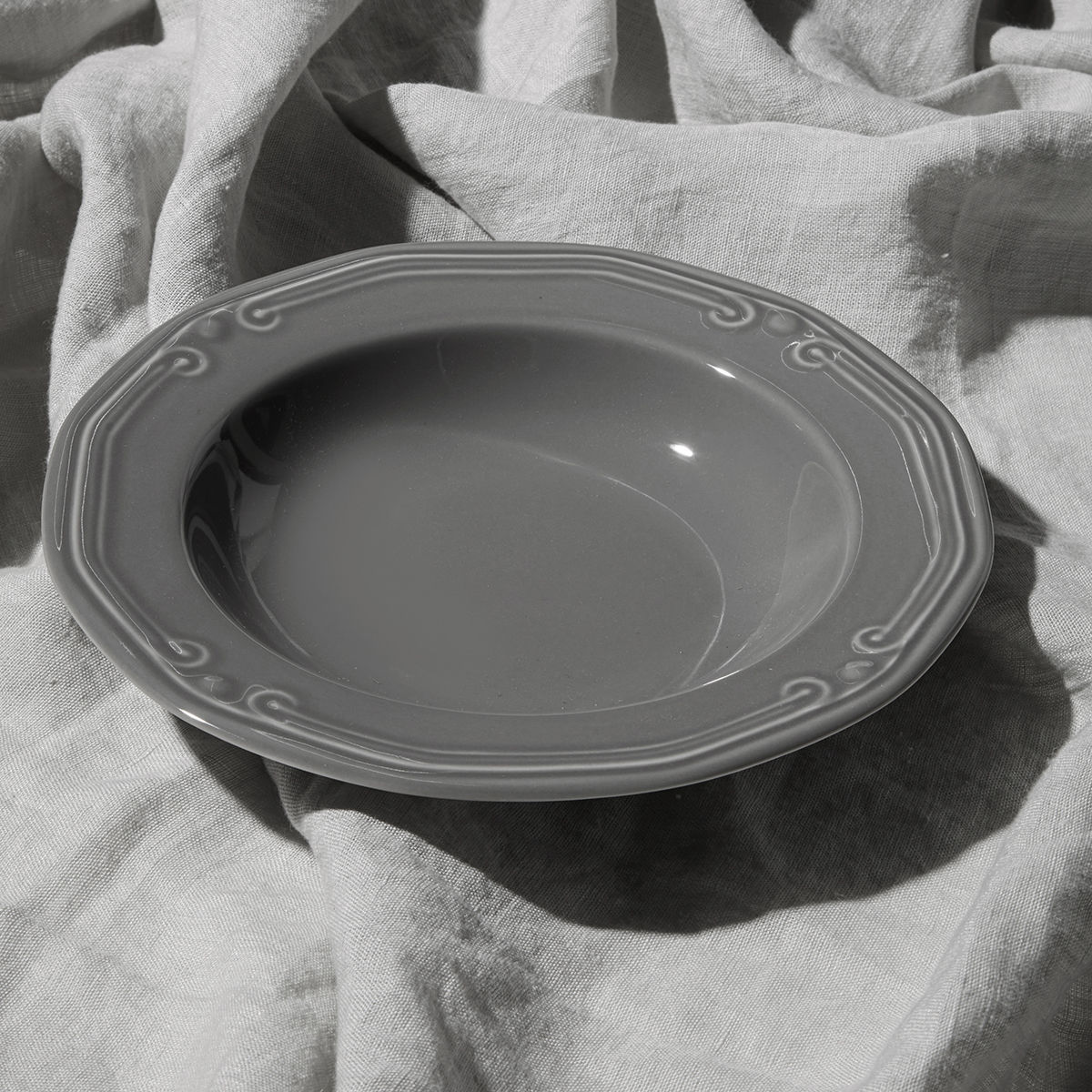 ESTIA ESTIA ΠΙΑΤΟ ΒΑΘΥ ATHÉNÉE ΠΟΡΣΕΛΑΝΙΝΟ ΑΝΑΓΛΥΦΟ 23cm GREY