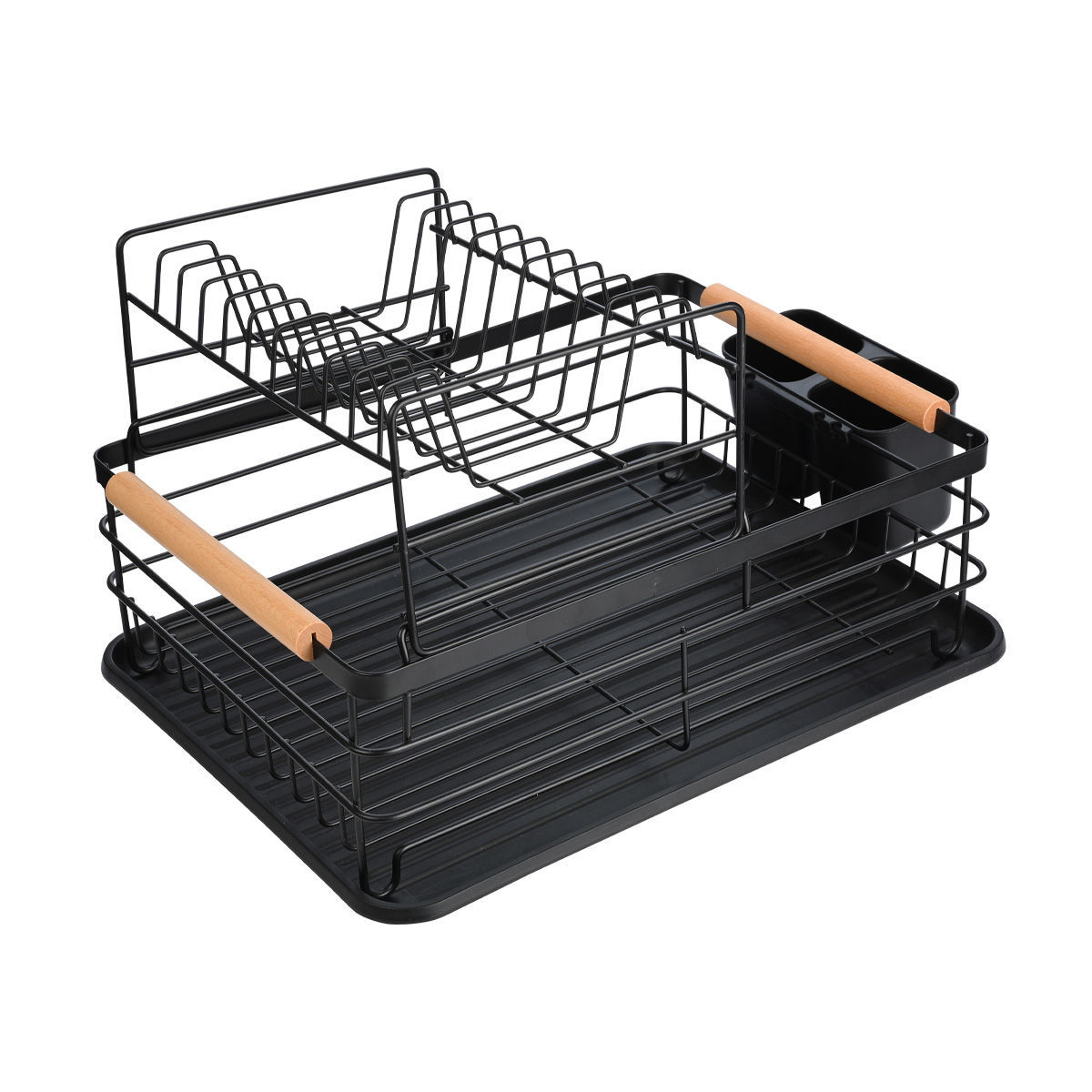 Estia Πιατοθήκη BAMBOO ESSENTIALS διώροφη μεταλλική Μαύρη με Bamboo λαβές