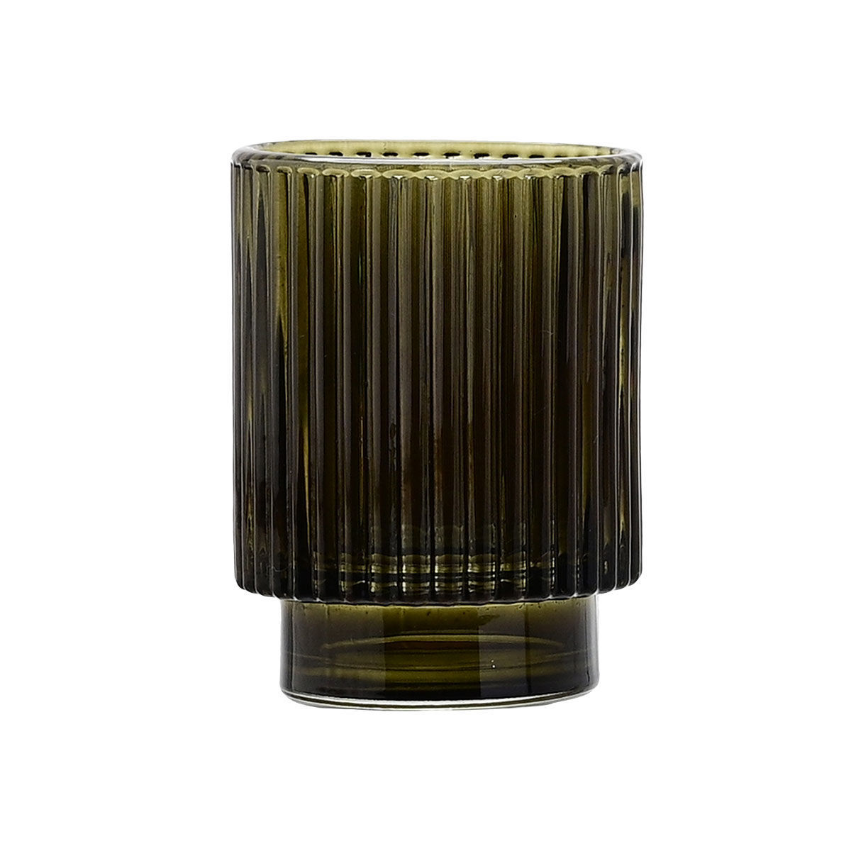 Estia Ποτηράκι μπάνιου OLIVE SERIES Γυάλινο 7.5x7.5x9.7cm Λαδί