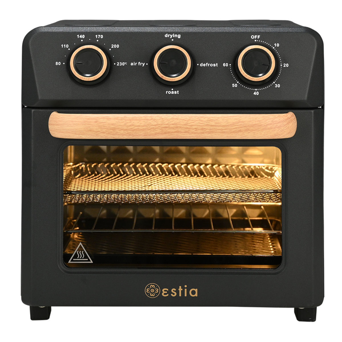 ESTIA ESTIA ΦΡΙΤΕΖΑ ΑΕΡΟΣ OAK 1400w 12lt ΜΕ 4 ΛΕΙΤΟΥΡΓΕΙΕΣ ΨΗΣΙΜΑΤΟΣ ΜΑΥΡΟ