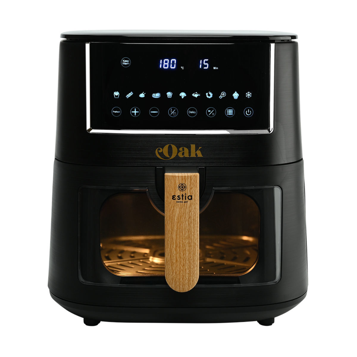 ESTIA ESTIA ΦΡΙΤΕΖΑ ΑΕΡΟΣ OAK 1650w 7.2lt ME ΨΗΦΙΑΚΗ ΟΘΟΝΗ & 11 ΠΡΟΓΡΑΜΜΑΤΑ ΜΑΓΕΙΡΕΜΑΤΟΣ