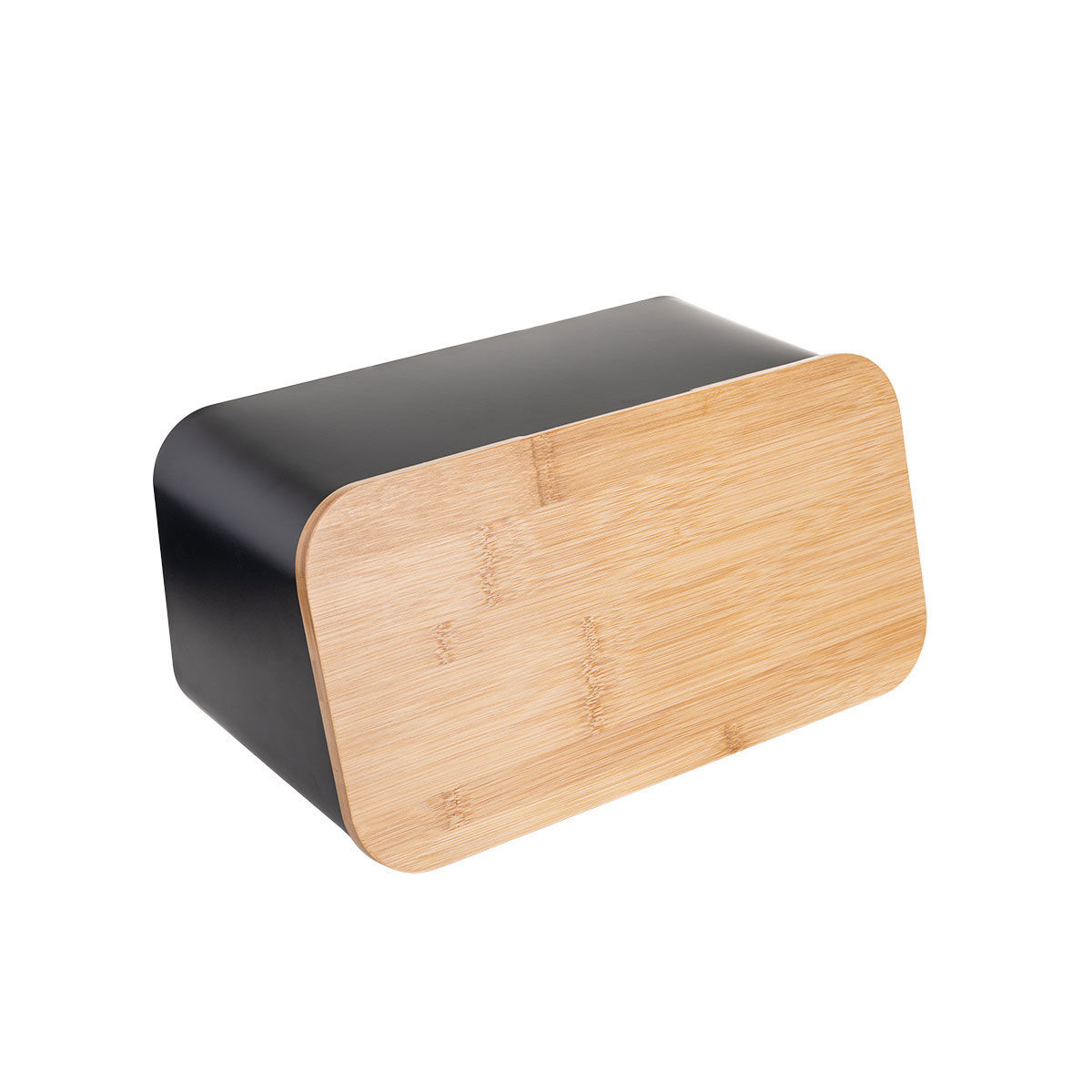 Estia Ψωμιέρα BAMBOO ESSENTIALS μεταλλική με καπάκι 34.5x19x17cm Μαύρη