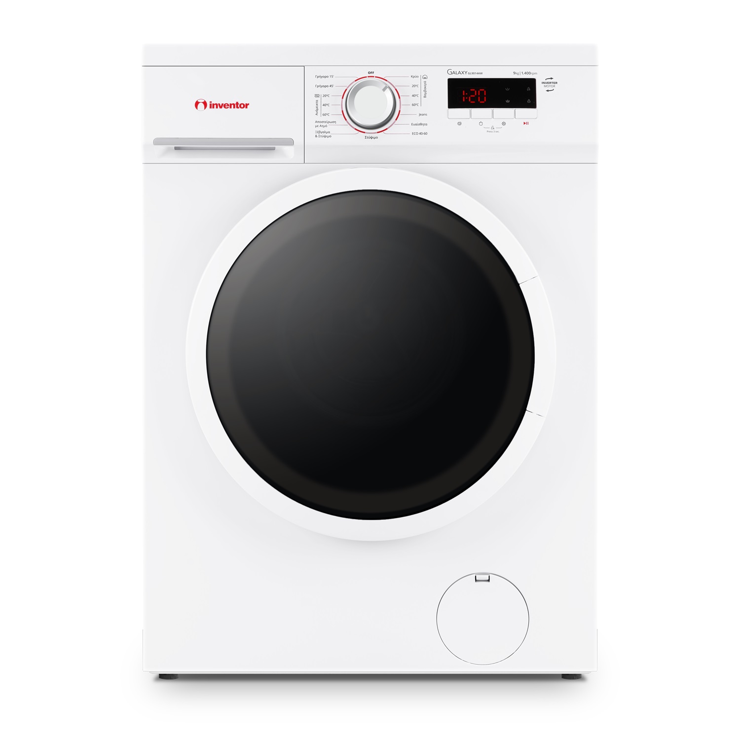 Inventor Πλυντήριο Ρούχων GL9014AW (9kg 1400rpm A)