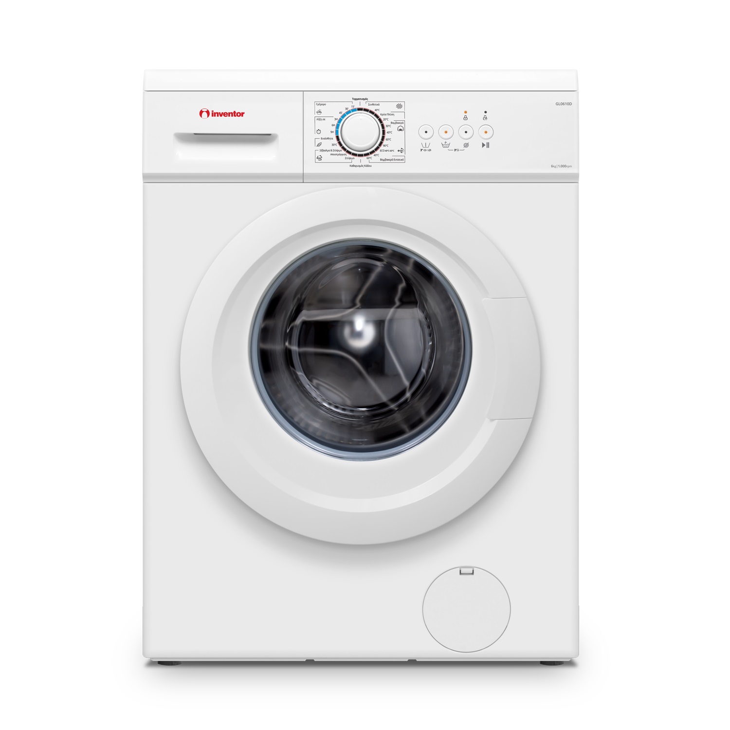 Inventor Πλυντήριο Ρούχων GL0610D με ατμό Slim 40cm βάθος (6kg 1000rpm) 