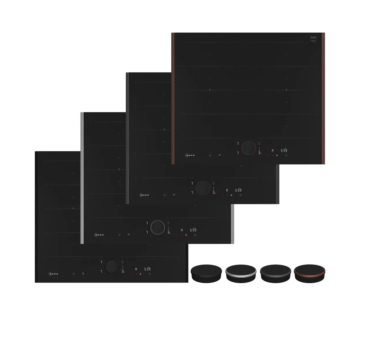 Neff Αυτόνομη Επαγωγική Εστία Flex Design NFLIN60B0 (T66YYY4C0 + Z9801TWBY0 + Z9802PFBY0) 60cm Brushed Bronze