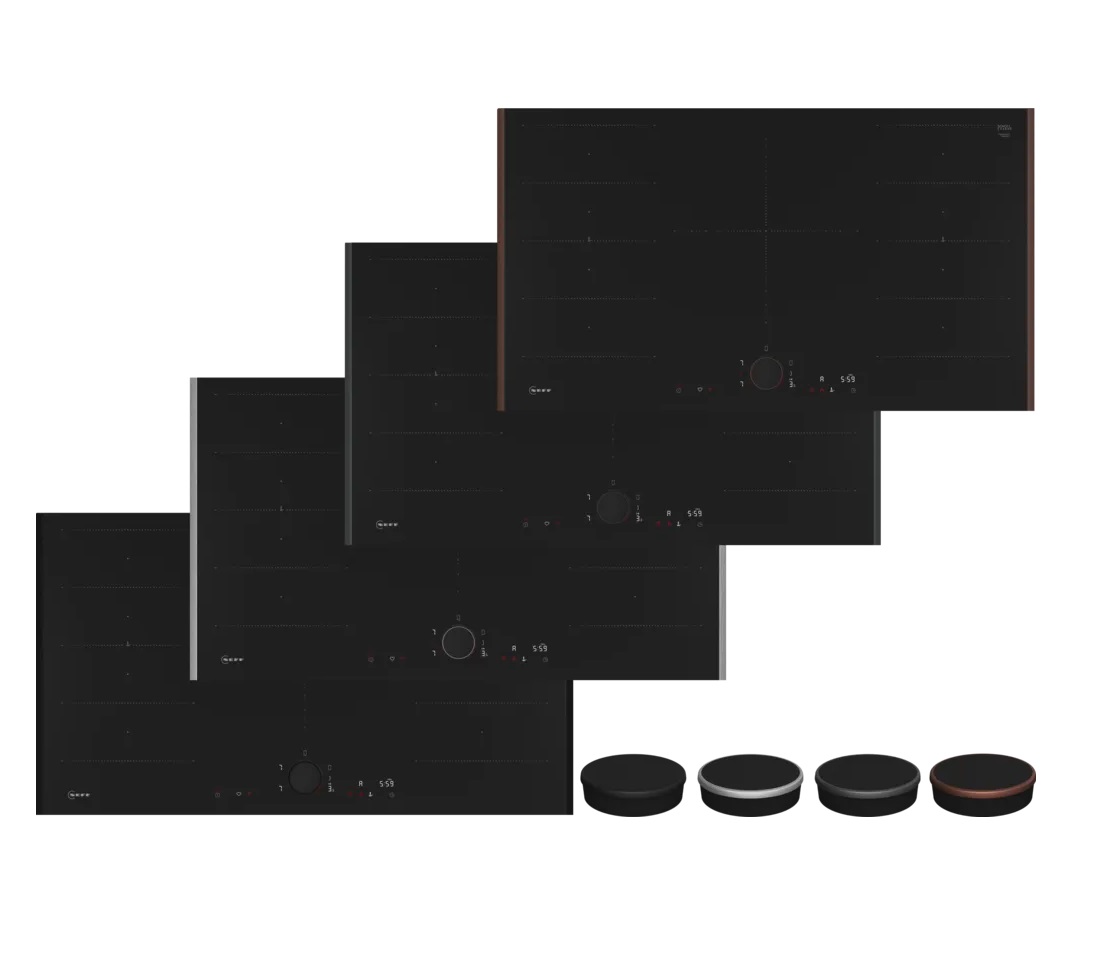 Neff Αυτόνομη Επαγωγική Εστία Flex Design NFLIN90M0 (T69YYV4C0 + Z9801TWMY0 + Z9802PFMY0) 90cm Mettalic Silver 
