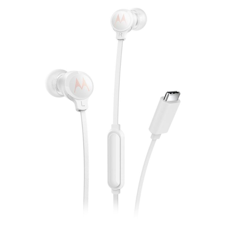 Motorola Ακουστικά In ear ψείρες Earbuds 3C-S Λευκά USB-C handsfree με καλώδιο 1.2μ.