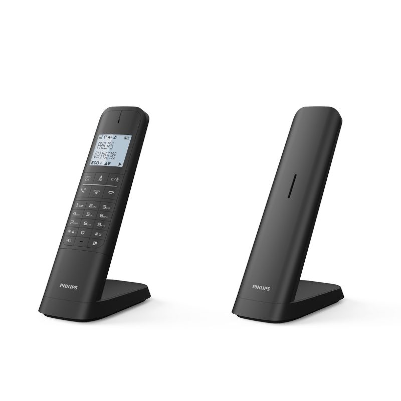 Philips Ασύρματο τηλέφωνο M4701B/GRS Μαύρο με φωτιζόμενη οθόνη