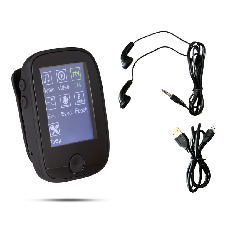 Osio MP3 Μultimedia player SRM-8080Β Μαύρο με ενσύρματα ακουστικά 8 GB