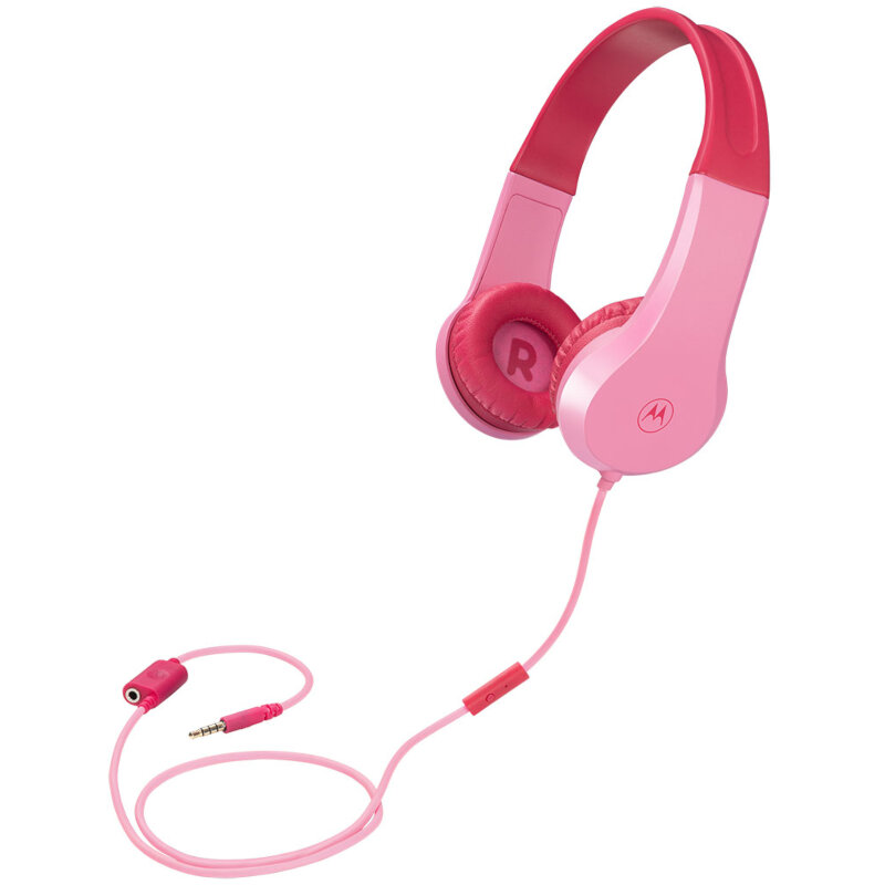 Motorola Ακουστικά παιδικά JR200 Pink Οn ear Hands Free με splitter