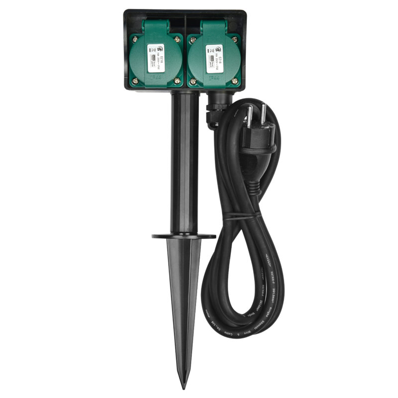 Heitech Αδιάβροχη διπλή πρίζα κήπου 04003652