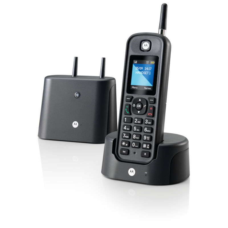 Motorola Ασύρματο τηλέφωνο O201 Black GR (Ελληνικό Μενού) αδιάβροχο με εμβέλεια έως και 1 km