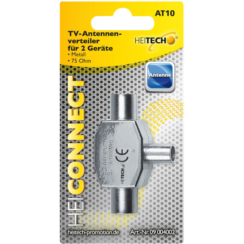 Heitech Διακλαδωτής 09004002 Splitter ομοαξονικού καλωδίου κεραίας 2 εξόδων
