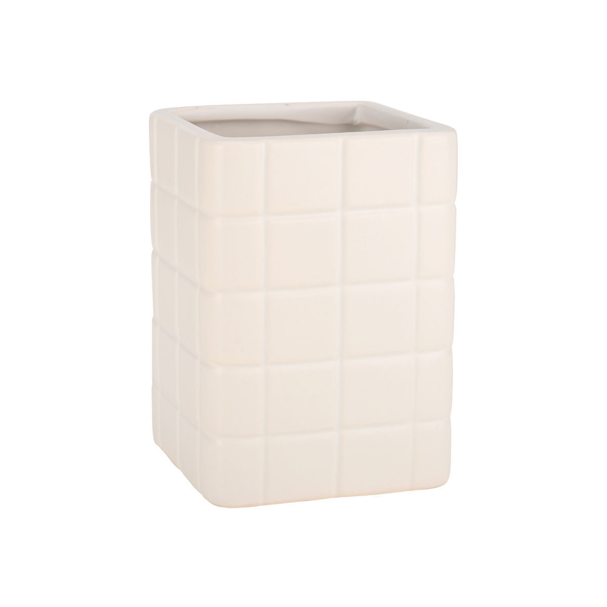 Estia Ποτηράκι μπάνοιυ TILES κεραμικό 7.5x7.5x11cm Λευκό