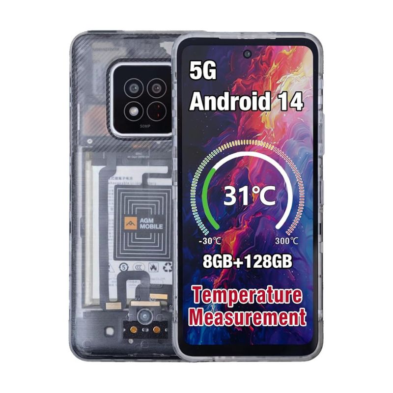 AGM Smartphone 5G, X6 Phantom Smart αδιάβροχο, 8πύρηνο, ανθεκτικό σε πτώση IP68/69Κ (8GB/128GB), Android 14 με Bluetooth, USB, SD, NFC, GPS, Dual SIM, Camera, οθόνη 6.78