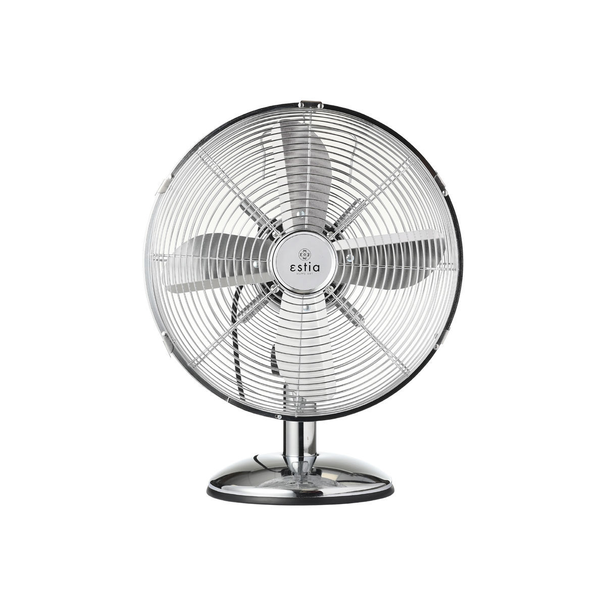 Estia Ανεμιστήρας επιτραπέζιος RETROFLOW 30cm 40w μεταλλικός Ασημί