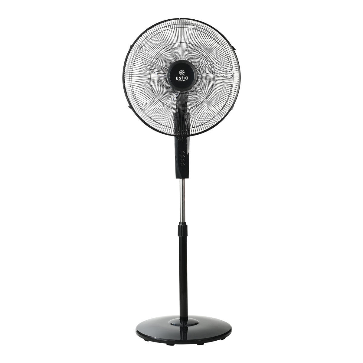 Estia Ανεμιστήρας στάντ επιδαπέδιος CLEAR 45cm 60w ΜΑΥΡΟΣ με χρονοδιακόπτη
