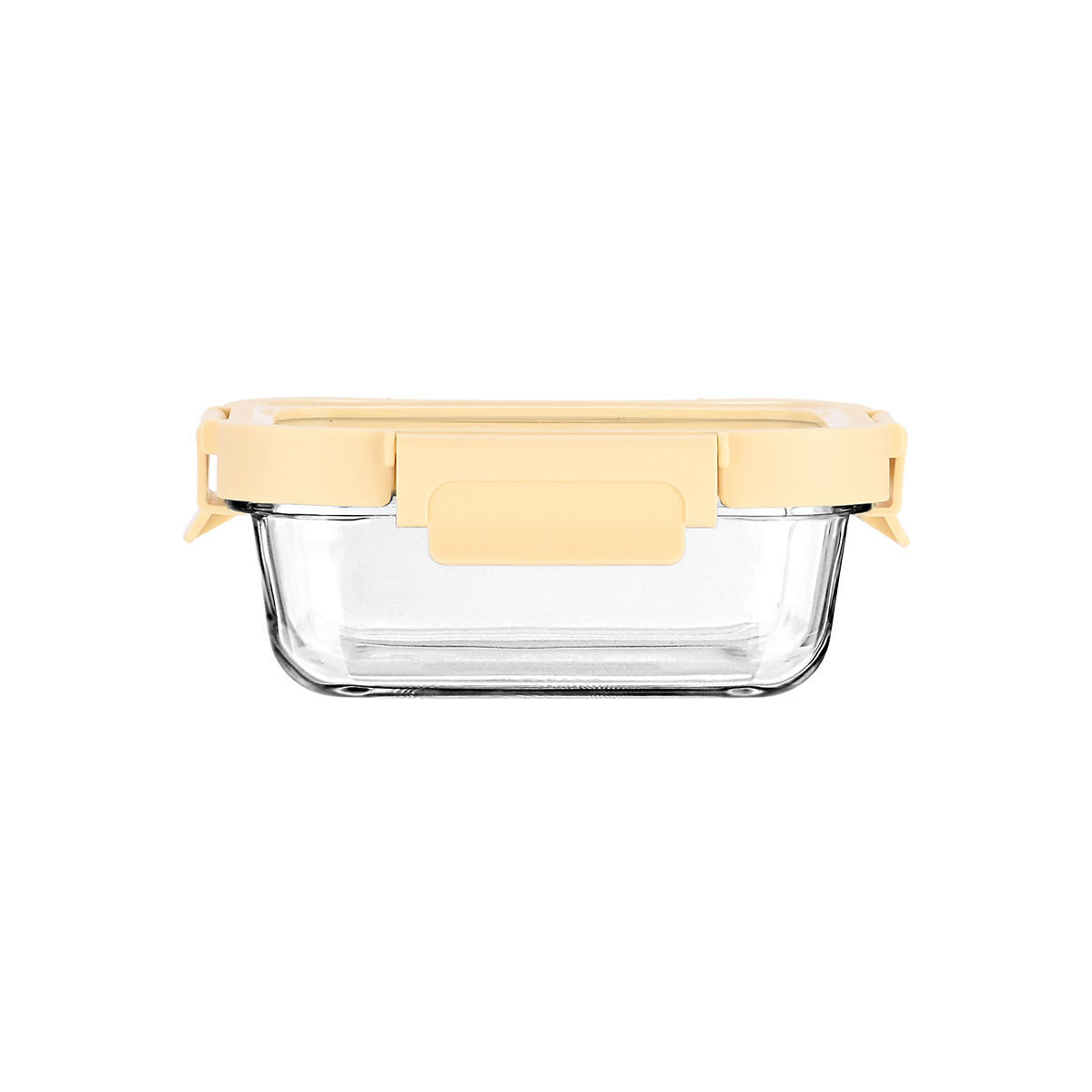 Estia Φαγητοδοχείο CLICK&SEAL γυάλινο 370ml (16.3x12.3x6.2cm) με καπάκι πλαστικό Ivory