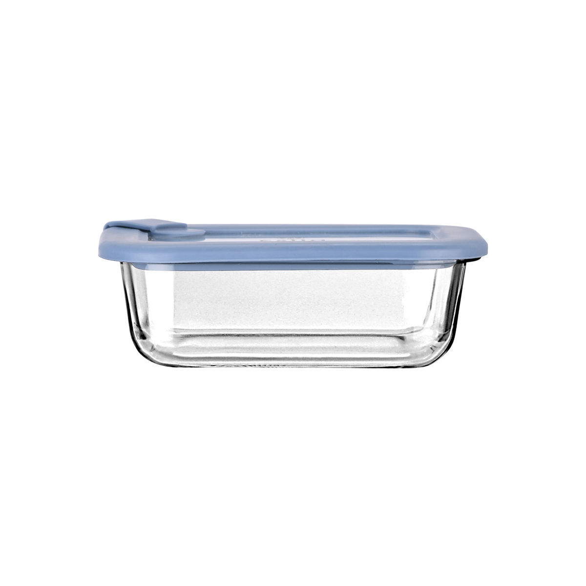 Estia Φαγητοδοχείο COLORSEAL γυάλινο 370ml 16.3x12.3x6.2cm με καπάκι σιλικόνης Μπλέ