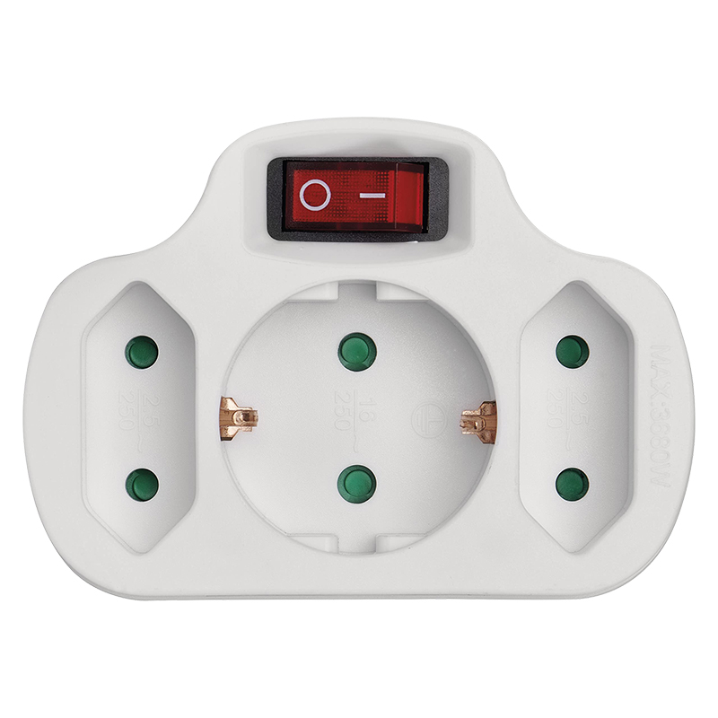 BORMANN BORMANN BCR1155 Αντάπτορας Πρίζας 1 Σούκο-2 Διπολικές με Διακόπτη