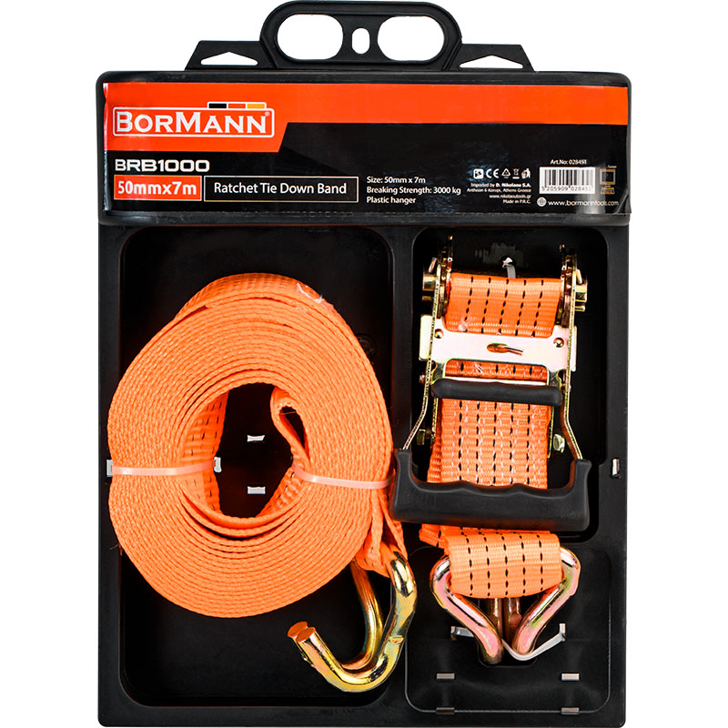 BORMANN Pro BORMANN Pro BRB1000 Ιμάντες Πρόσδεσης Καστάνιας 50mm x 7m,Αντοχή 3Ton