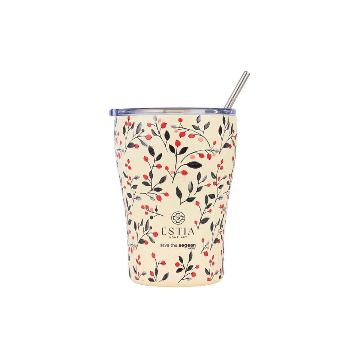 Estia Θερμός Coffee Mug SAVE THE AEGEAN 350ml Bloom Beige