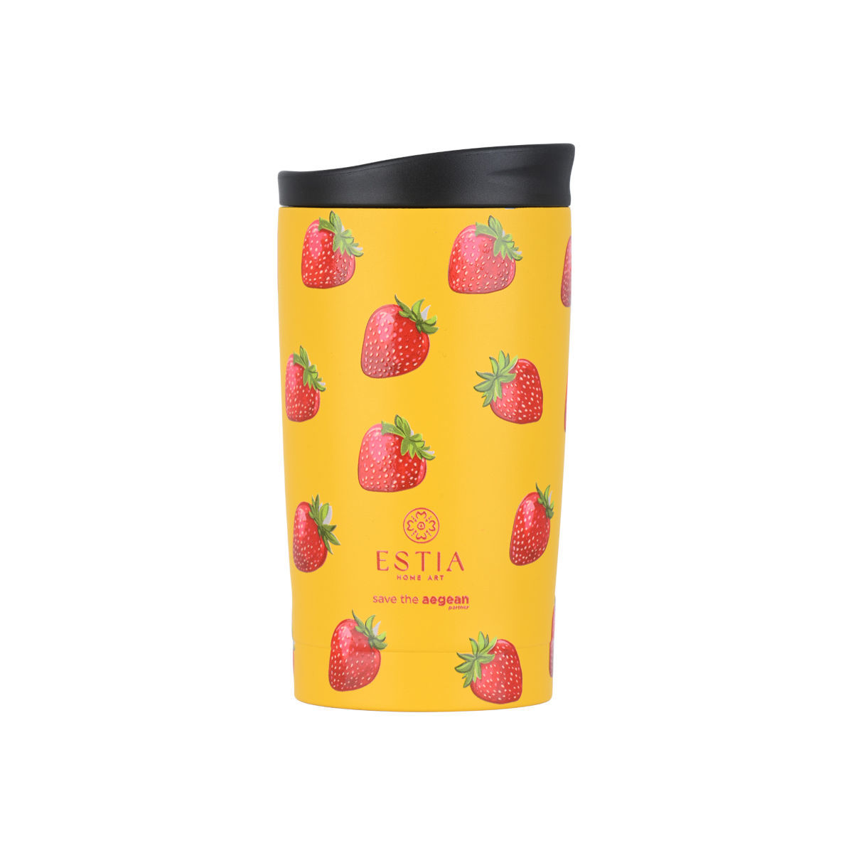 Estia Θερμός Travel Mug Save The Agean 350ml Berry Bright
