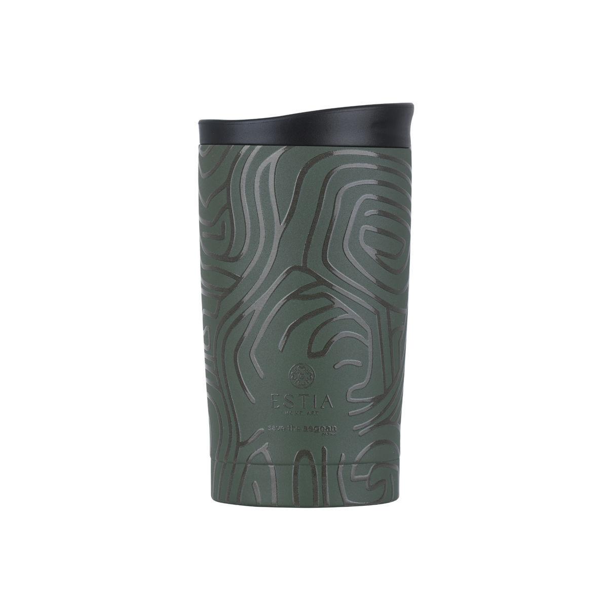 Estia Θερμός Travel Mug Save The Agean 350ml Olive Flow