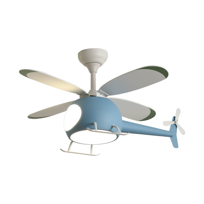 Primo Ανεμιστήρας Οροφής Helicopter PRCF-80678 Kids Series DC 98εκ. Με Τηλεχειριστήριο LED 4Φτερά Μπλέ