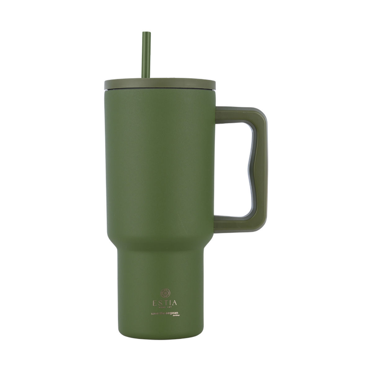 Estia Θερμός Straw Tumbler XL Save The Aegean 900ml Forest Spirit