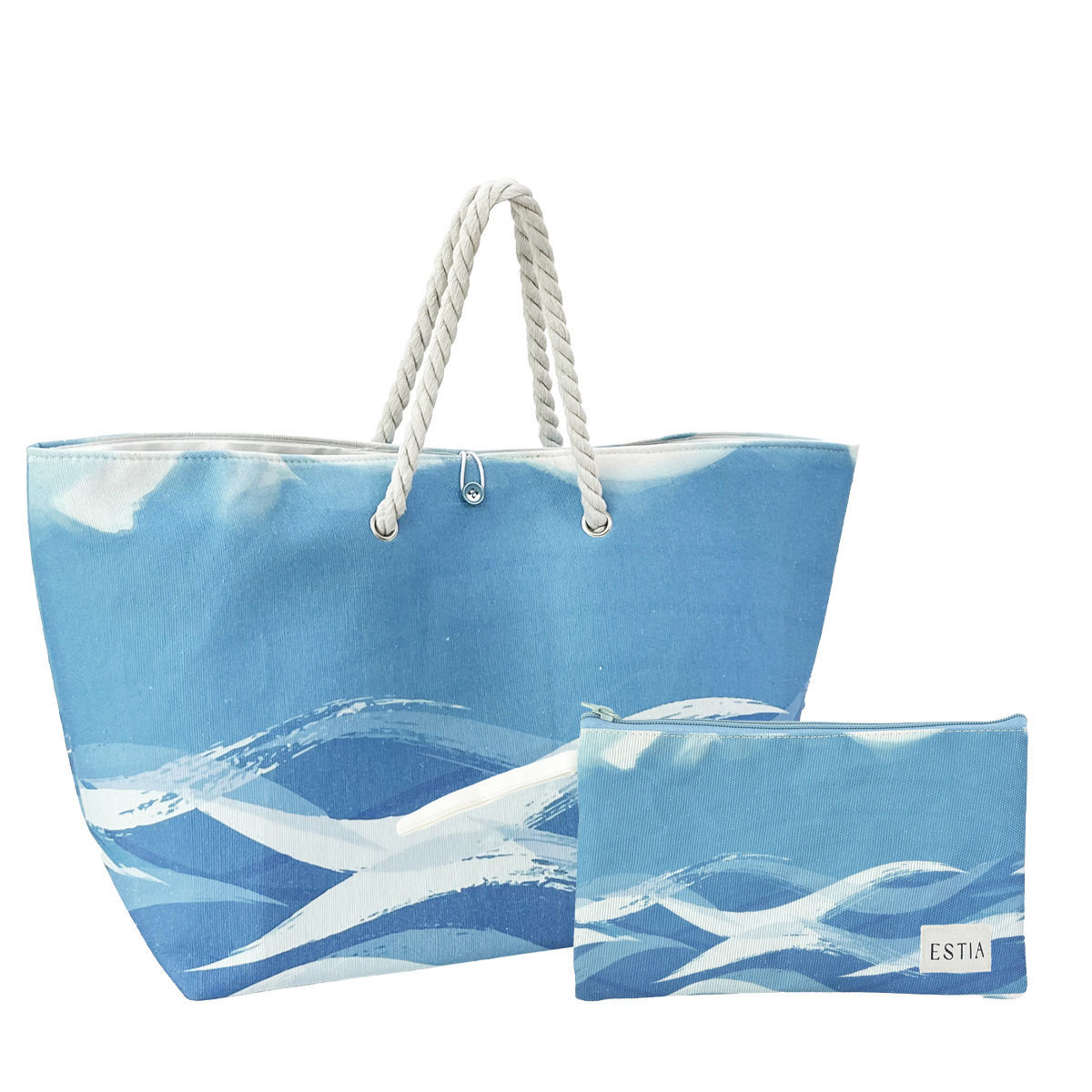 Estia Τσάντα θαλάσσης TRANQUIL TIDES 63x20x36cm με τσαντάκι