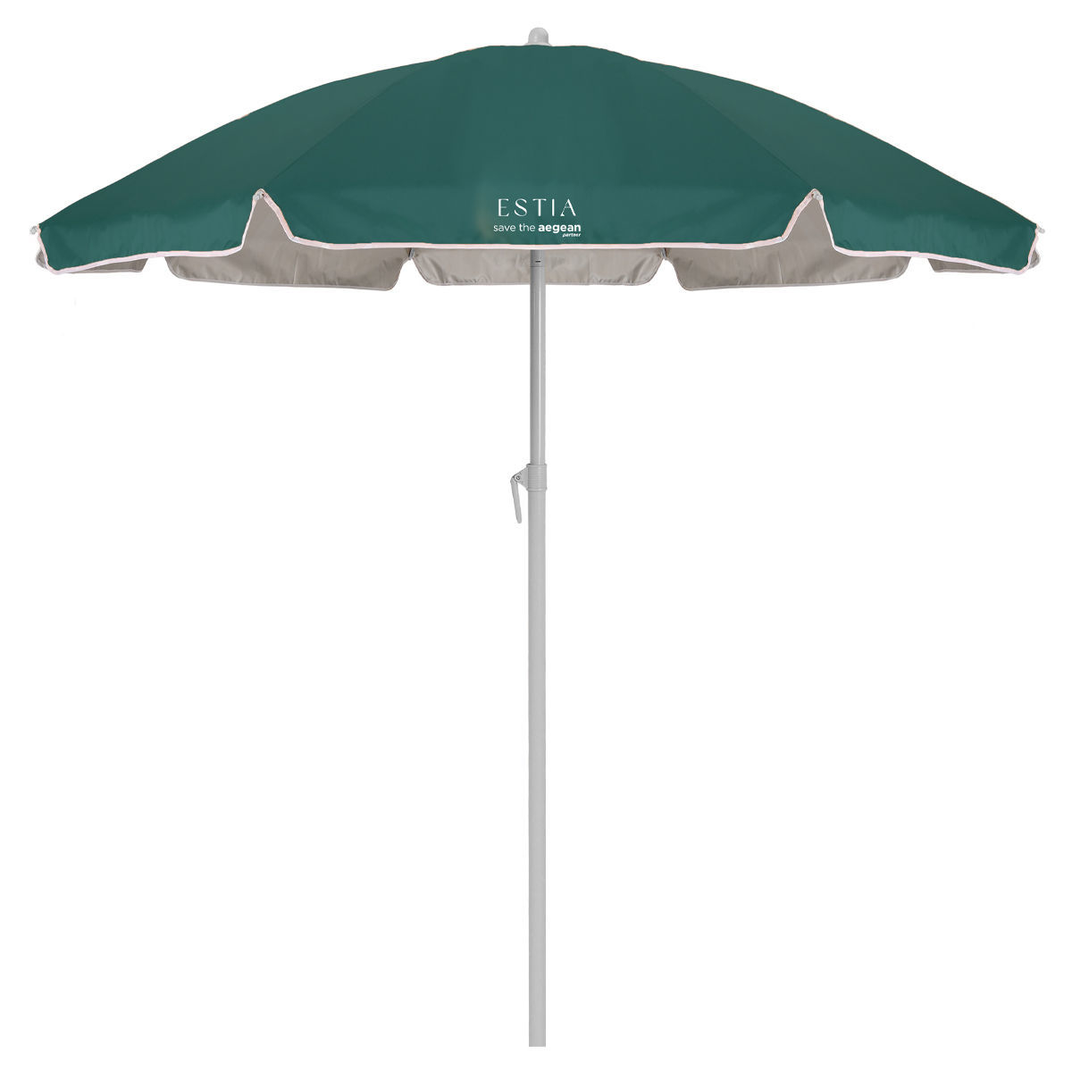 Estia Ομπρέλα θαλάσσης TEAL GREEN με προστασία UPF 50+ μεταλλική 1.8m