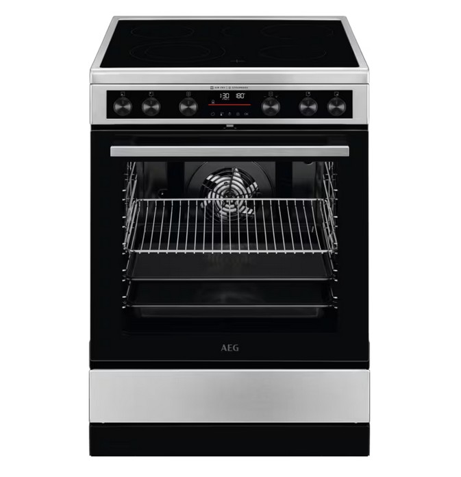 AEG Κεραμική Κουζίνα CCB6693APM 73Lt με Πυρόλυση Inox Α+