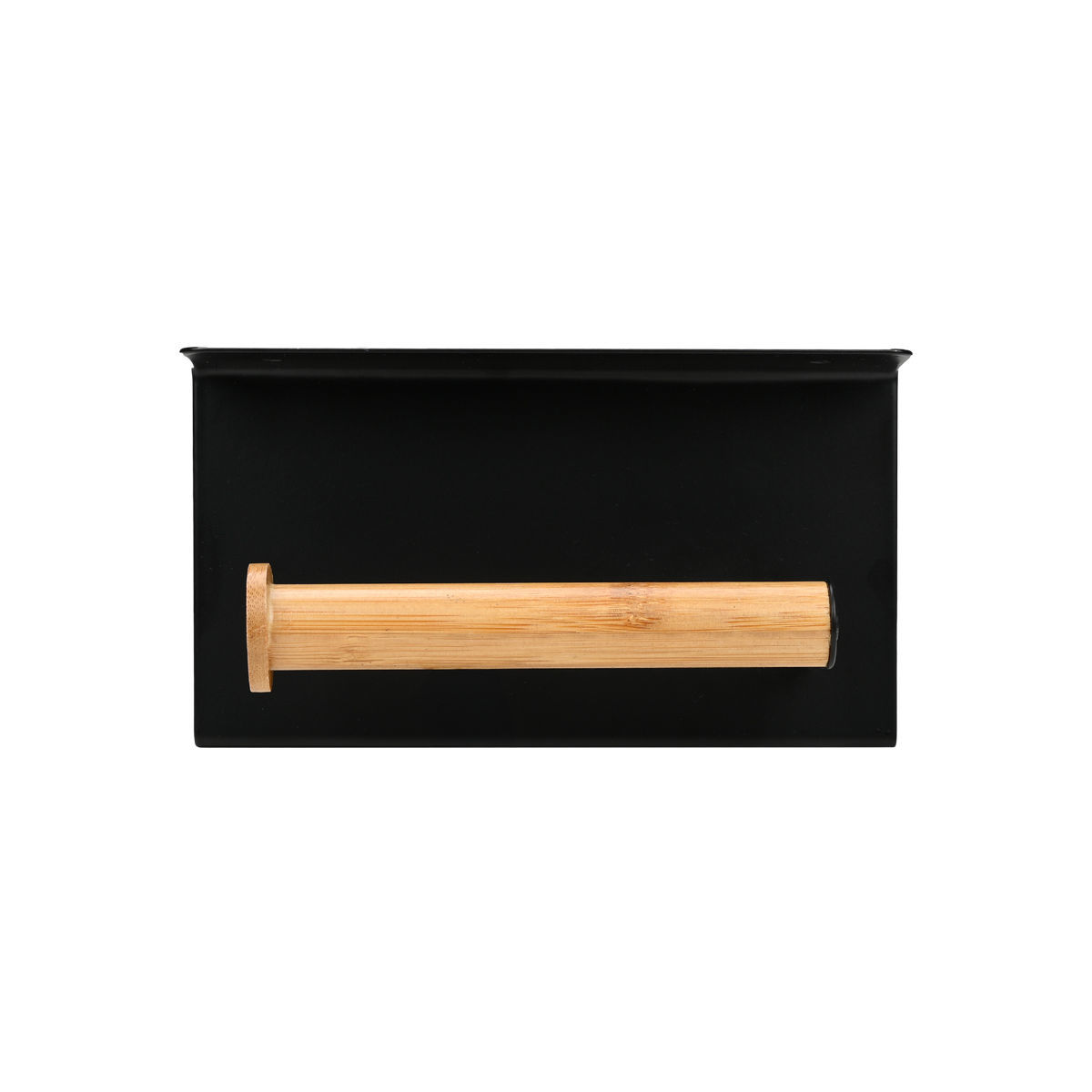 Estia Χαρτοθήκη επιτοίχια BAMBOO ESSENTIALS με θέση για κινητό μεταλλική Μαύρη