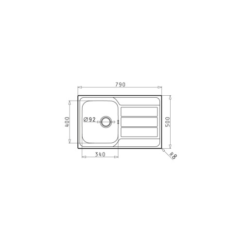 Pyramis Νεροχύτης Ένθετος Αντιστρεφόμενος Σαγρέ Athena (79X50) 1B 1D 100180101