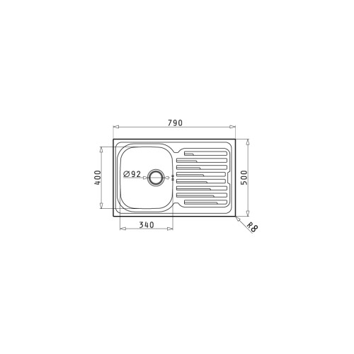 Pyramis Νεροχύτης Ένθετος Αντιστρεφόμενος Λείος Amaltia (79X50) 1B 1D 107117801