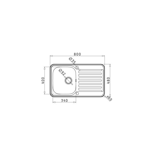 Pyramis Νεροχύτης Ένθετος Αντιστρεφόμενος Σαγρέ Space Mini (80x48) 1B 1D 108722501