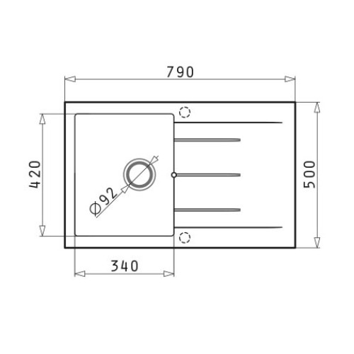 Pyramis Νεροχύτης Ένθετος Αντιστρεφόμενος Snow Pyragranite Alazia (79X50) 1B 1D 079810511
