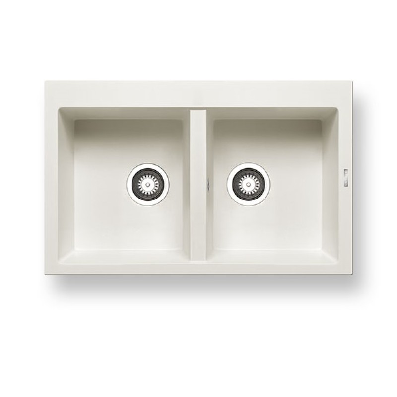 Pyramis Νεροχύτης Ένθετος Snow Pyragranite Alazia (79X50) 2B 079810911