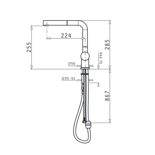 Pyramis Μπαταρία Κουζίνας Elegant Aladia Χρωμέ 096700201