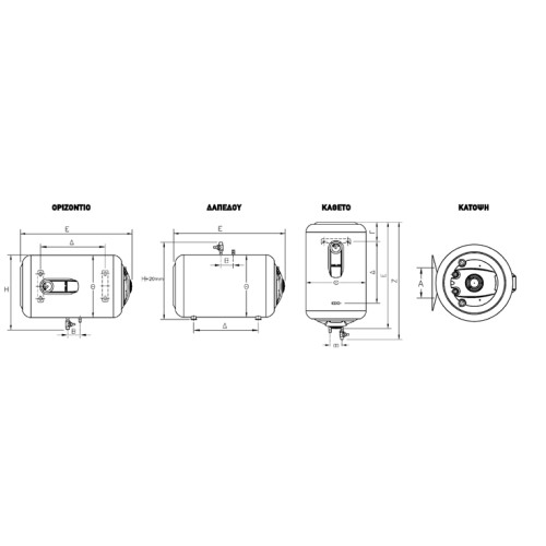 Elco Ηλεκτρικός θερμοσίφωνας Duro Glass 10L Δαπέδου 1,5kW