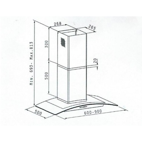 Maidtec by Pyramis Απορροφητήρας Τζάκι Nadoro 90cm 065019301