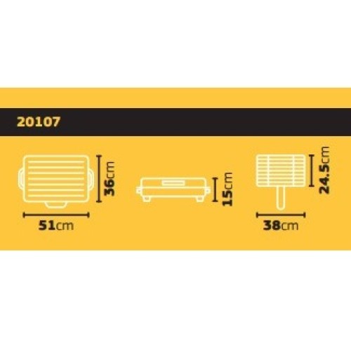 Roller Ηλεκτρική Ψηστιέρα Ορθογώνια Γίγας Inox (20107)