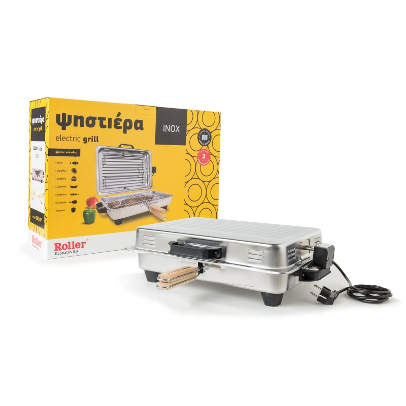 Roller Ηλεκτρική Ψηστιέρα Ορθογώνια Γίγας Inox (20107)