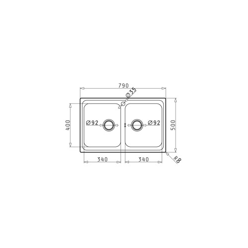 Pyramis Νεροχύτης ένθετος Alea Σαγρέ (79x50) 2B Inox 107155301
