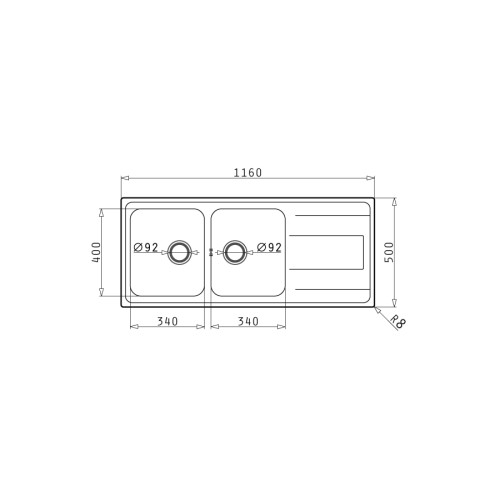 Pyramis Νεροχύτης ένθετος Alea Γυαλισμένος (116x50) 2B 1D Inox 107155101