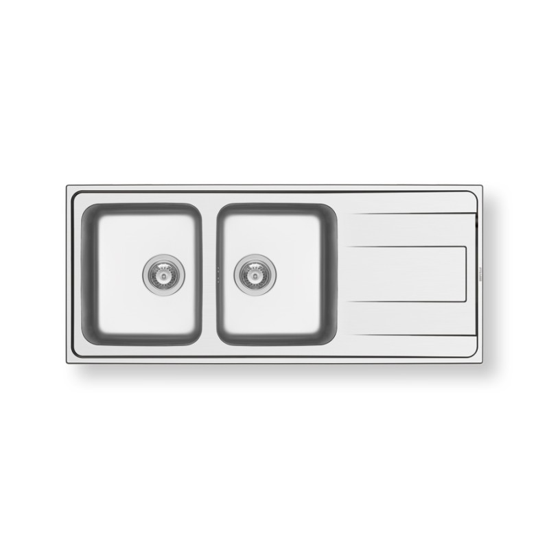 Pyramis Νεροχύτης ένθετος Alea Γυαλισμένος (116x50) 2B 1D Inox 107155101