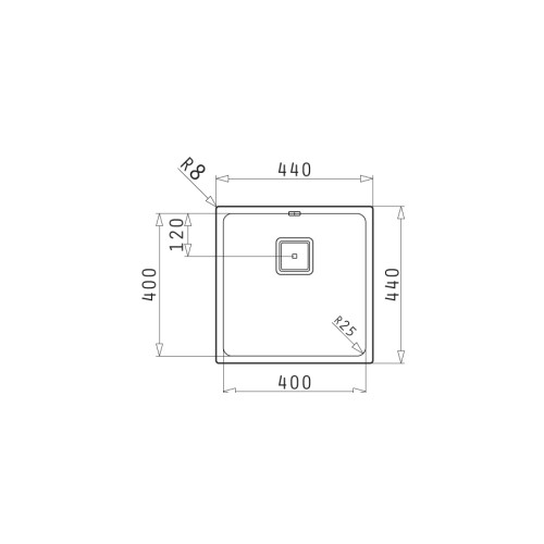 Pyramis Νεροχύτης Ισόπεδος Λείος Lume (40x40) 1B Inox 101023701