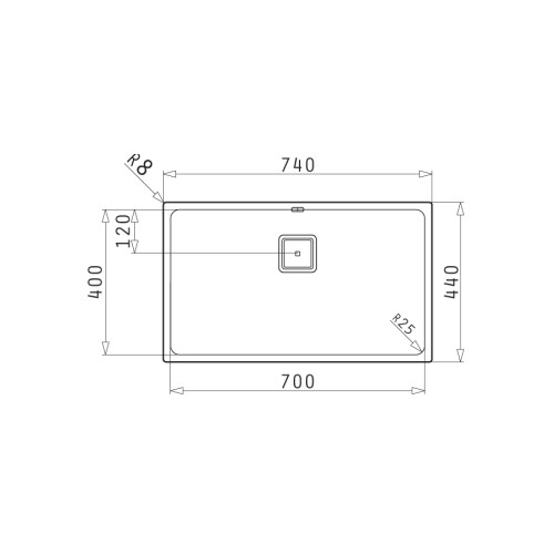 Pyramis Νεροχύτης Ισόπεδος Λείος Lume (70x40) 1B Inox 101024901